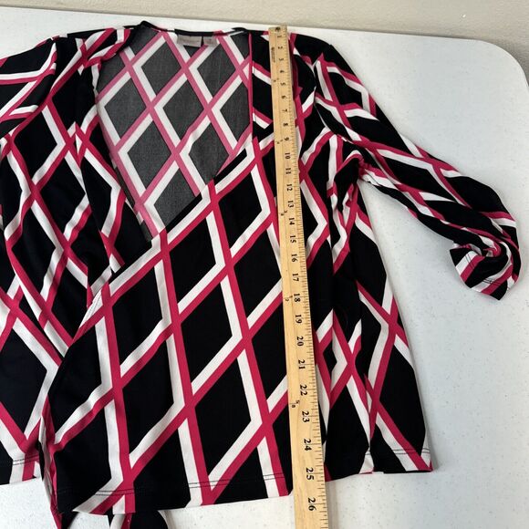 Easywear Chico Cardigan 3 Hot Pink Black Preppy Core Work - Picture 9 of 11
